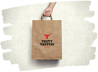 Бумажные "Крафт" пакеты с ручками, с логотипом