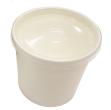 Картонная супница с  пластик. крышкой 340мл (белая Eco Soup 12W E) 