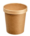 КАРТОННАЯ СУПНИЦА С КРЫШКОЙ 470МЛ "КРАФТ"(16С )