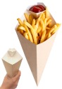 Картонный конус с соусником для фри "L" (ECO CONE L)