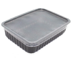 Пластиковый контейнер черный 179*132 500мл с крышкой 