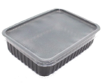 Пластиковый контейнер черный 179*132 750мл с крышкой