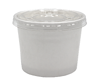 БУМАЖНЫЙ КОНТЕЙНЕР C КРЫШКОЙ КРУГЛЫЙ 290 МЛ "БЕЛЫЙ"