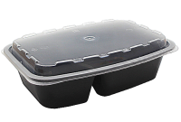 Пластиковый контейнер 830мл 2-х секц. с крышкой PP