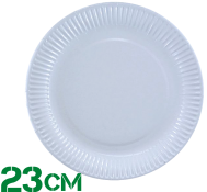 Бумажная тарелка 23см "Белая" ламинированная (матовая)