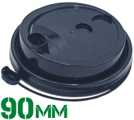 Крышка пластиковая "Черная" с клапаном для стаканов 350/450мл (ВЗЛП)