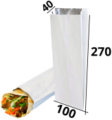 Пакет фольгированный c V-образным дном 80/60/270мм