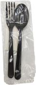 Комплект "ПРЕМИУМ" (вилка черная, ложка черная, салфетка белая)