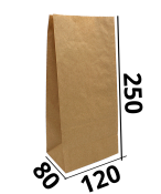 Бумажный пакет без ручек 120/80/250 "А"