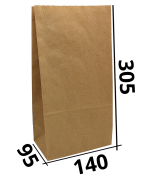 Бумажный пакет "КРАФТ" без ручек 140/95/305