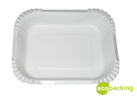 Тарелка картонная ламинированная прямоугольная 200х155х30
